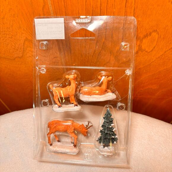 Lemax Deer and Fawns Figurine Set of 4 Christmas Village Accessories - Picture 5 of 5